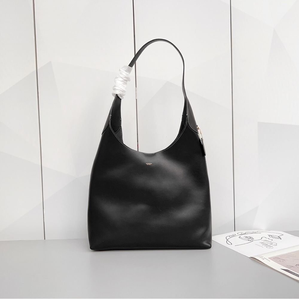 Coach Brooklyn 28 Black Leather Hobo Bag